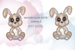 Baby animals watercolor bundle clipart. Sublimation baby Product Image 2
