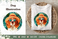 Beagle Dog Illustration, Summer Beagle Dog PNG Product Image 1