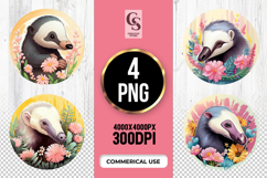 Cute Panda and Anteater Clipart Sublimation PNG Product Image 1