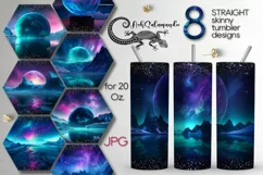 Northern Lights | winter Skinny Tumbler Sublimation designs Product Image 1