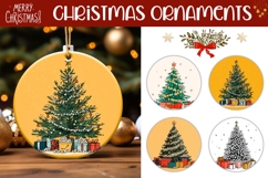 Popcorn Christmas Tree Round Ornaments, Christmas Gift Tags Product Image 1
