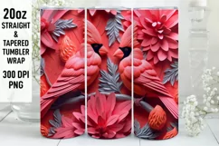 3D Cardinal Bird Tumbler Sublimation Wrap | 3D Tumbler Wrap Product Image 1
