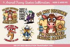 Animal Funny Quotes Sublimation PNG Product Image 1