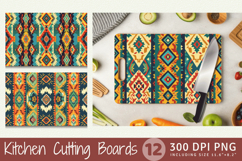 Boho Tribal Print Cutting Boards sublimation Design Product Image 1