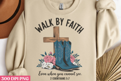 Walk by faith PNG, Christian Bible Verses Sublimation PNG Product Image 2