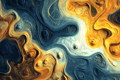 Gold and Blue Textured Abstract Swirl Background Art Product Image 1
