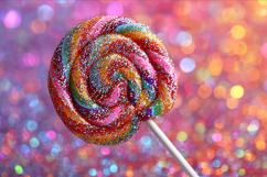 A colorful lollipop with sprinkles Product Image 1