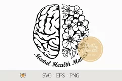 Mental health svg, Flower brain svg, Mental health matters Product Image 1