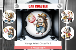 Car Coaster Vintage Animal Circus Product Image 1