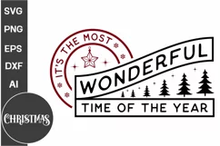 It's The Most Wonderful Time Of The Year Round Sign SVG Product Image 1