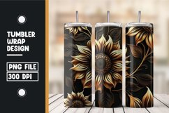Golden and black 3d sun flowers tumbler Product Image 1