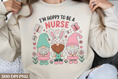 &#039;m hoppy to be a nurse PNG, Easter Gnome Sublimation PNG Product Image 2