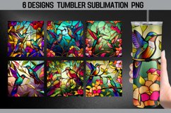 Stained Glass Hummingbird Tumbler Wrap Sublimation Design Product Image 2