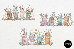Easter Goose Drinks PNG - Spring Coffee Lover Sublimation Product Image 1