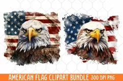 American Flag Watercolor Clipart, Us Flag Clipart Product Image 1