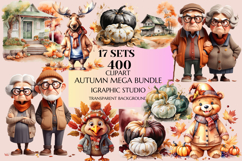 Huge Bundle, Autumn Mega Clipart Bundle, Fall Clipart Product Image 1