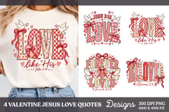 4 Valentine Jesus Love Shirt PNG Designs, 4 Christian Valent Product Image 1
