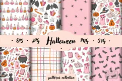 8 HALLOWEEN SEAMLESS PATTERNS | EPS PNG SVG JPG Product Image 1