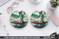 Seals Car Coaster Sublimation| Christmas Coaster PNG Product Image 1
