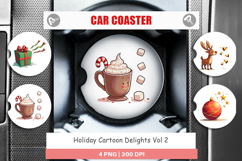 Holiday Cartoon Delights Car Coaster Product Image 1