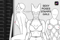 Procreate Figure Stamp Brushes. Body poses. Body Outline. Product Image 1