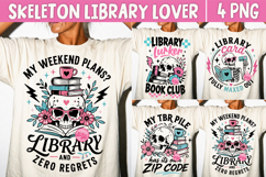 Library Lover Skeleton PNG, Bookworm Humor Reading Club Product Image 1