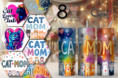 Cat lovers | 8 Skinny tumbler sublimation designs Product Image 1