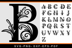 Monogram Flourish Alphabet Letters SVG, Font SVG Cut Files Product Image 1
