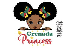Afro Girl with Flag Colors Bows Clipart for Sublimation Product Image 1