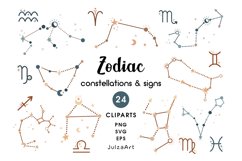 Zodiac clipart, Zodiac signs svg, Zodiac constellations png Product Image 1