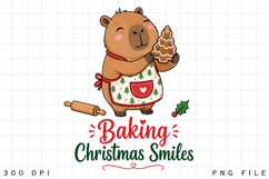 Capybara Baking Christmas PNG, Baking Christmas Smiles PNG Product Image 1