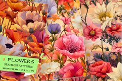 Wildflowers Seamless Pattern Set | Watercolor Digital Paper Product Image 1