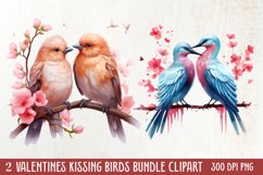 Breeds of Valentine Kissing Birds, Valentine's Day Clipart Product Image 1
