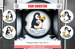 Car Coaster Penguin Beer Day Product Image 1
