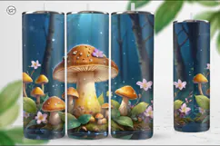 Mushroom Tumbler Sublimation, 20oz Tumbler Wrap Product Image 2