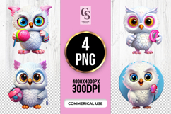 Cute Owl Clipart Sublimation PNG Product Image 1
