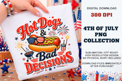 Hot Dogs &amp; Bad Decisions PNG | Sublimation DTF Product Image 2