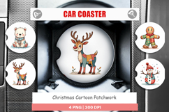Christmas Cartoon Patchwork Car Coaster Product Image 1