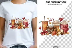 Vintage coffee cups png design for T-shirts Product Image 1