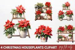 Christmas Houseplants Clipart PNG Product Image 1