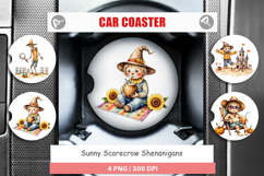 Car Coaster Sunny Scarecrow Fun Product Image 1