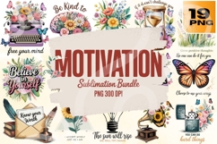 Motivational Sublimation PNG Bundle 19 Designs Product Image 1
