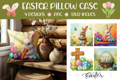 Cartoon Easter Pillow Designs, Spring Pillow PNG Product Image 1