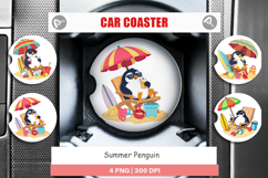 Car Coaster Summer Penguin Product Image 1