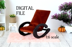 Miniature modern chair digital file. Dollhouse furniture Product Image 1