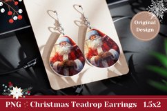 Christmas Earring Sublimation , Santa Claus Sublimation PNG Product Image 1