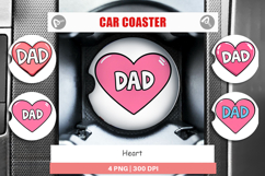 Car Coaster Heart Product Image 1