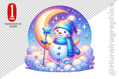 Snow Men Clipart- PNG File Product Image 2