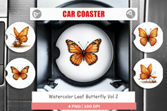 Leaf Butterfly Car Coaster Product Image 1
