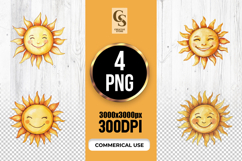 Cute Sun Clipart PNG Product Image 1